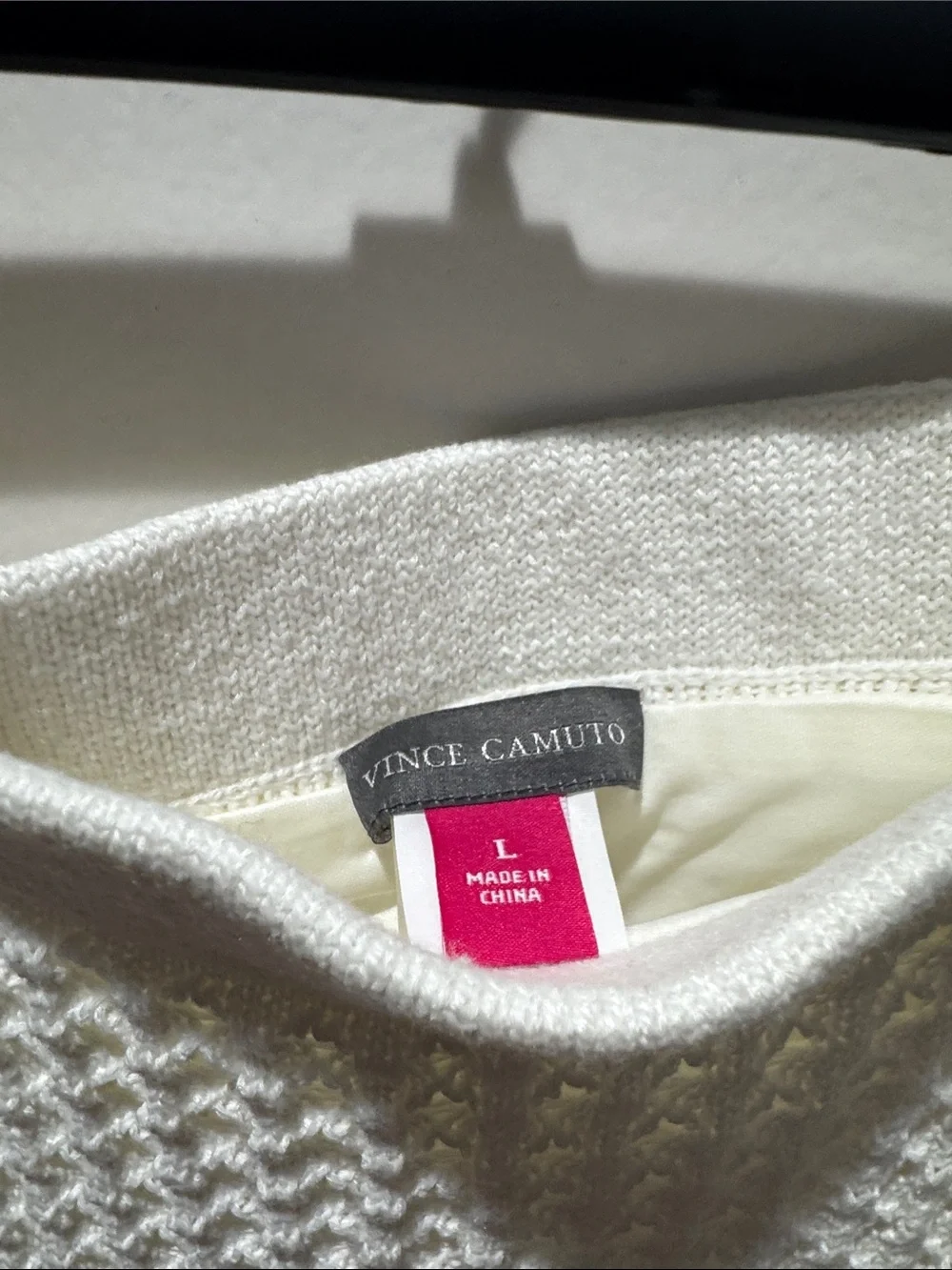 Vince Camuto Ivory Crochet-Style Knit Skirt